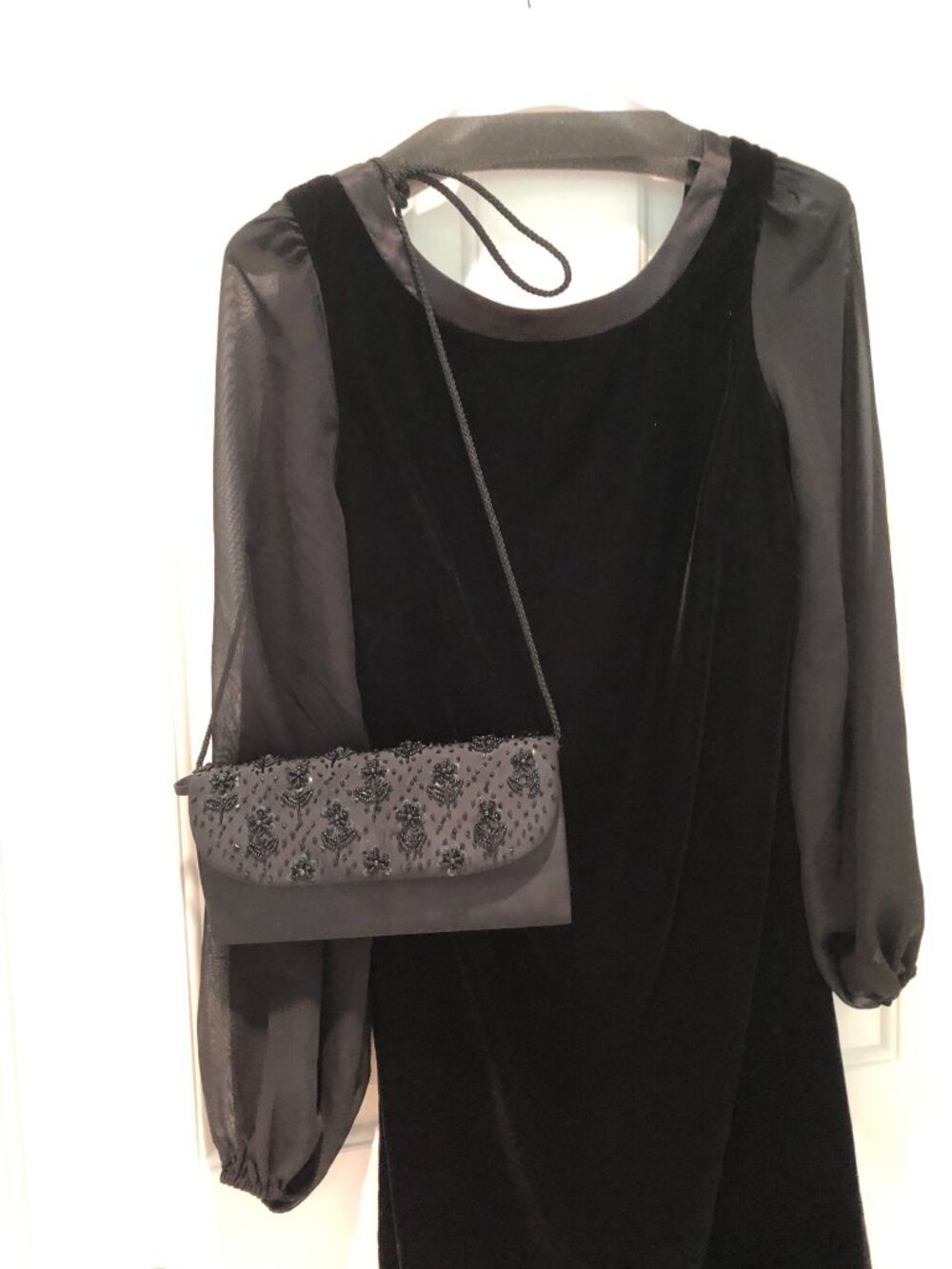 Vintage Bag Black Party Sequin Embellished